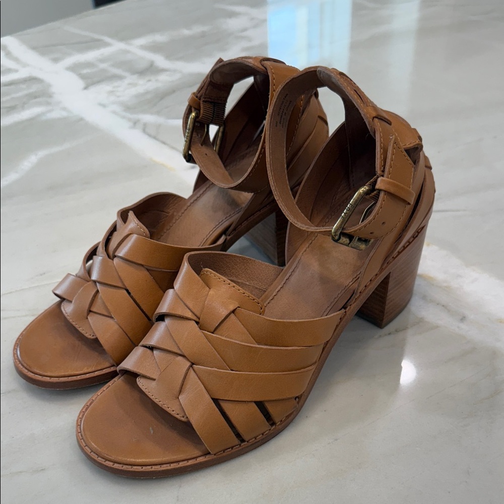 Frye Leather Heeled Sandals 8.5W